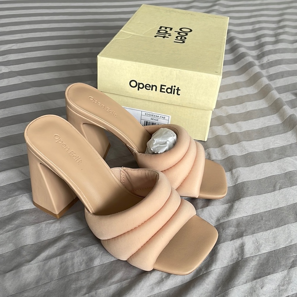 Open edit beige heels. Brand new in box.